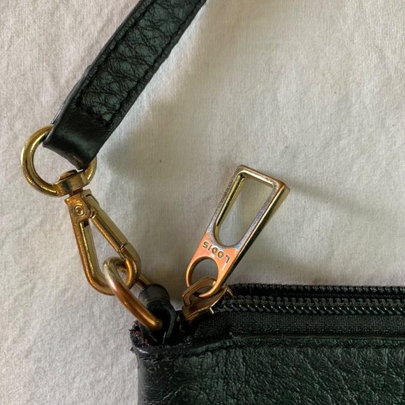 Lodis Black Pebbled Leather Bag – Gold Hardware – Small Shoulder / Clutch Purse - Picture 4 of 11